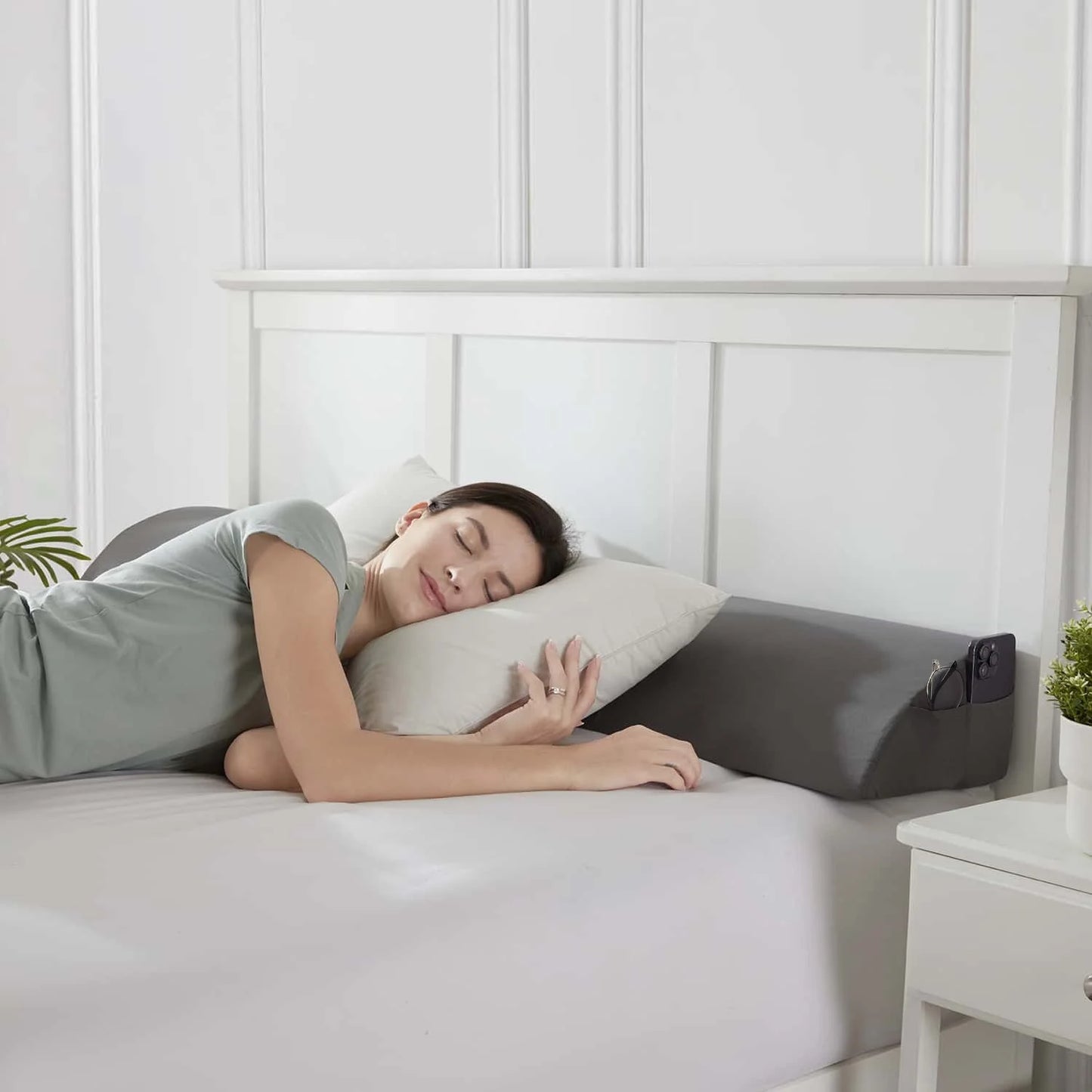 Bed Wedge Pillow for Headboard, Mattress Gap Filler Headboard Pillow, King Size