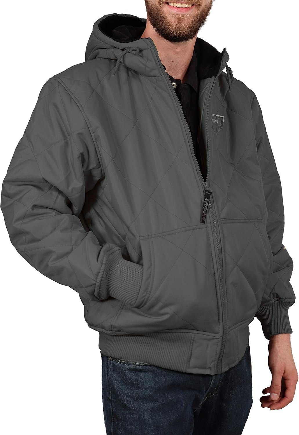 Men'S Fleece Lined Quilted Winter Jacket Coat