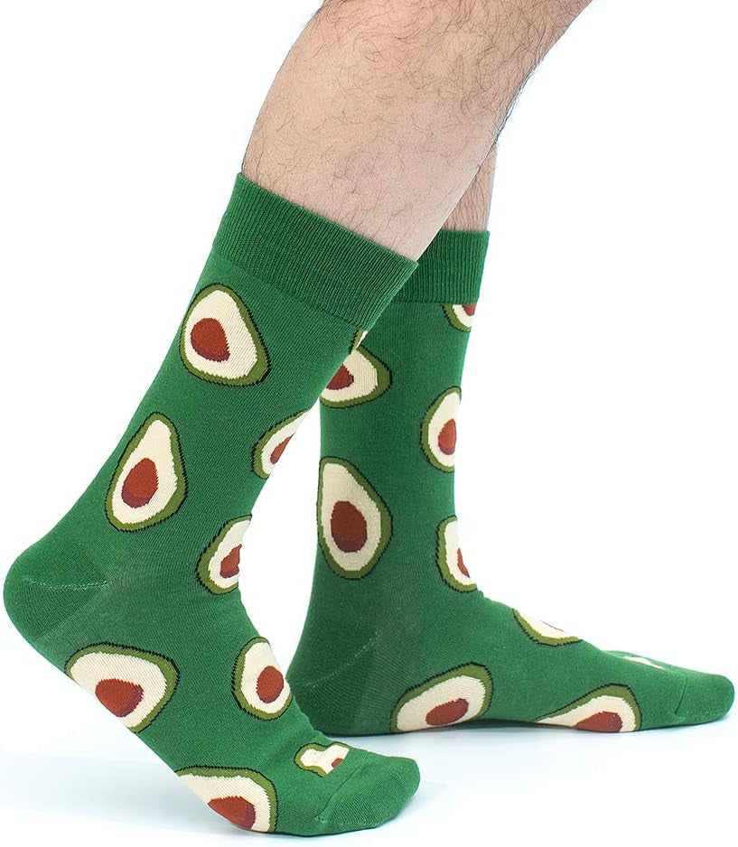 Mens Dress Socks, Cool Cute Food Graphic Animal Novelty Crazy Funny Crew Fun Socks for Men
