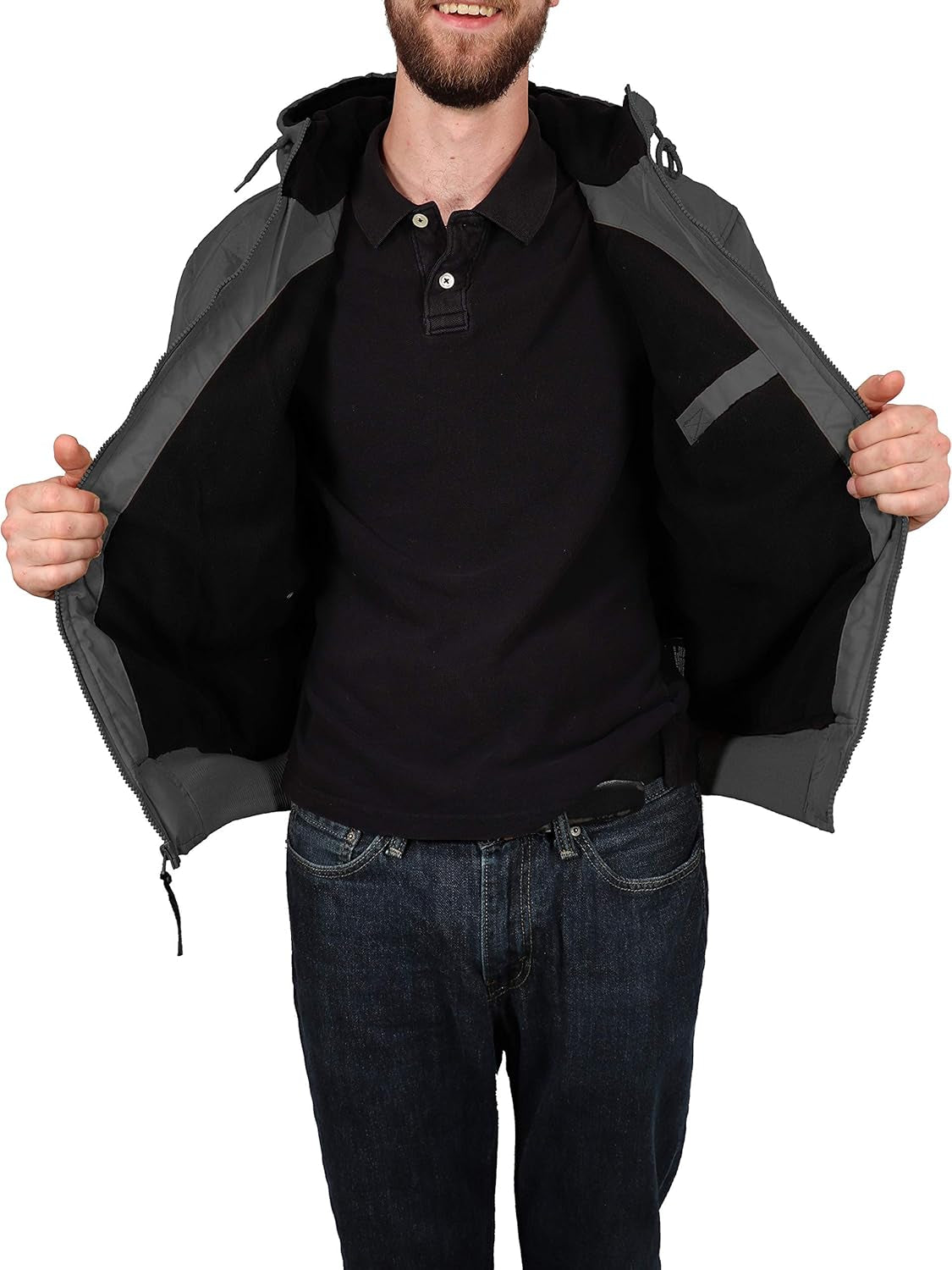Men'S Fleece Lined Quilted Winter Jacket Coat