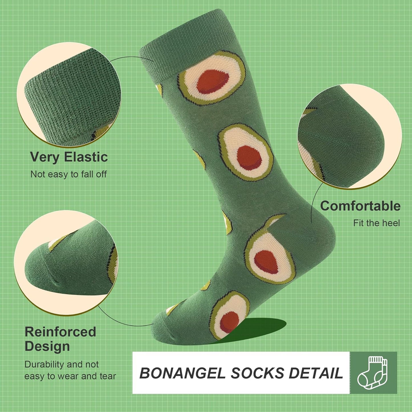 Mens Dress Socks, Cool Cute Food Graphic Animal Novelty Crazy Funny Crew Fun Socks for Men