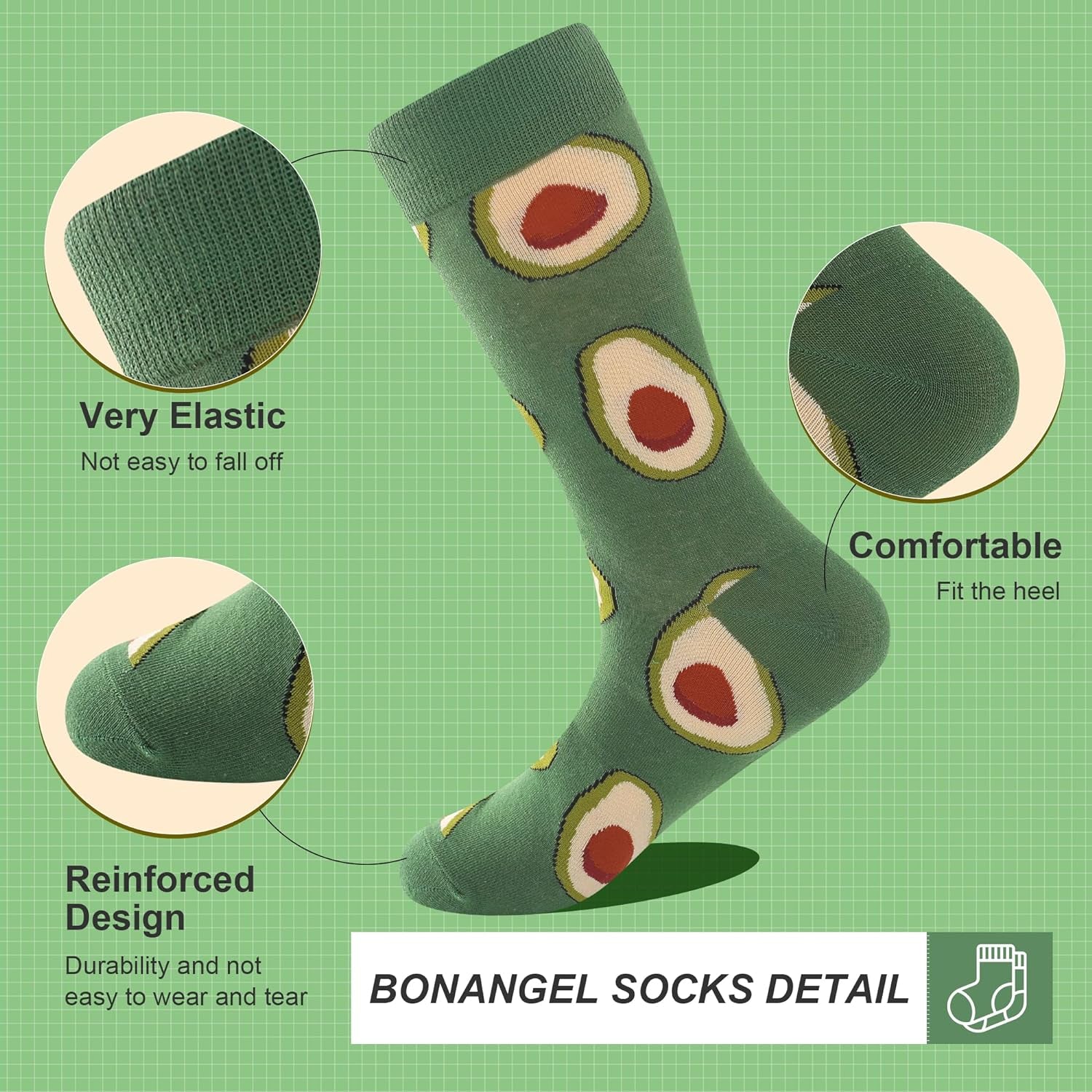 Mens Dress Socks, Cool Cute Food Graphic Animal Novelty Crazy Funny Crew Fun Socks for Men
