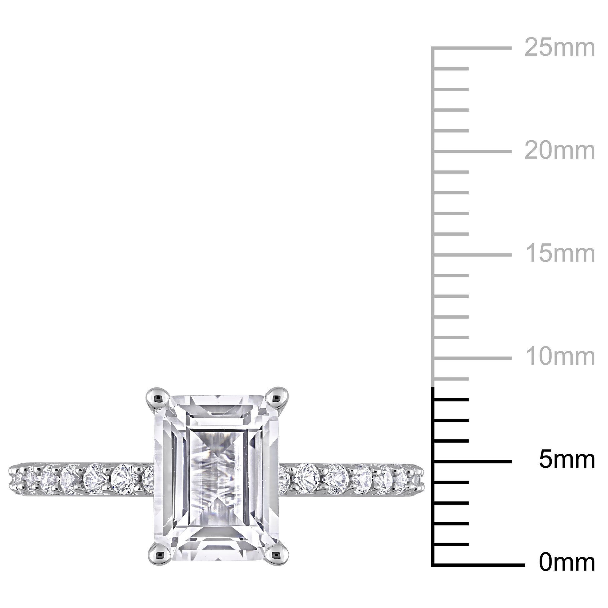 Women'S Created White Sapphire Engagement Ring in 10K White Gold