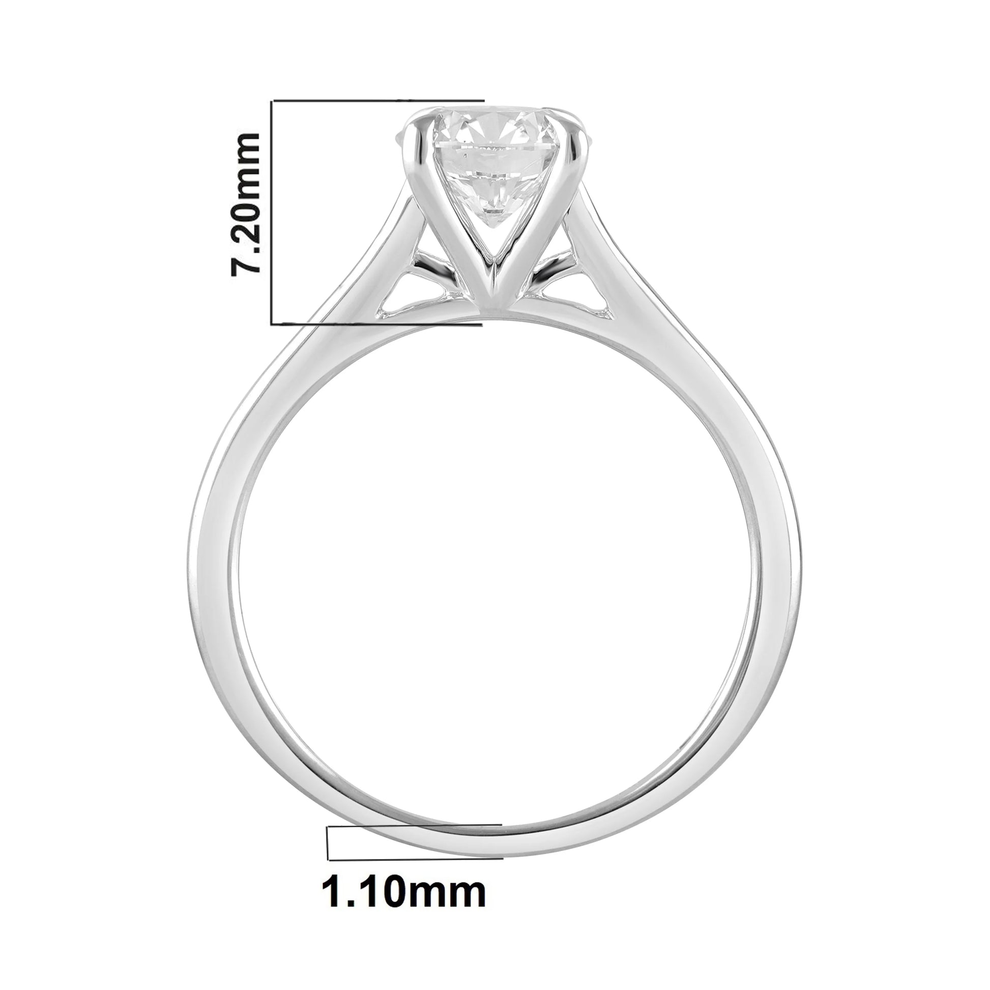1 Ct round Cut Lab Grown Diamond Solitaire Engagement Ring in 10K Gold (H-I, SI-I1)