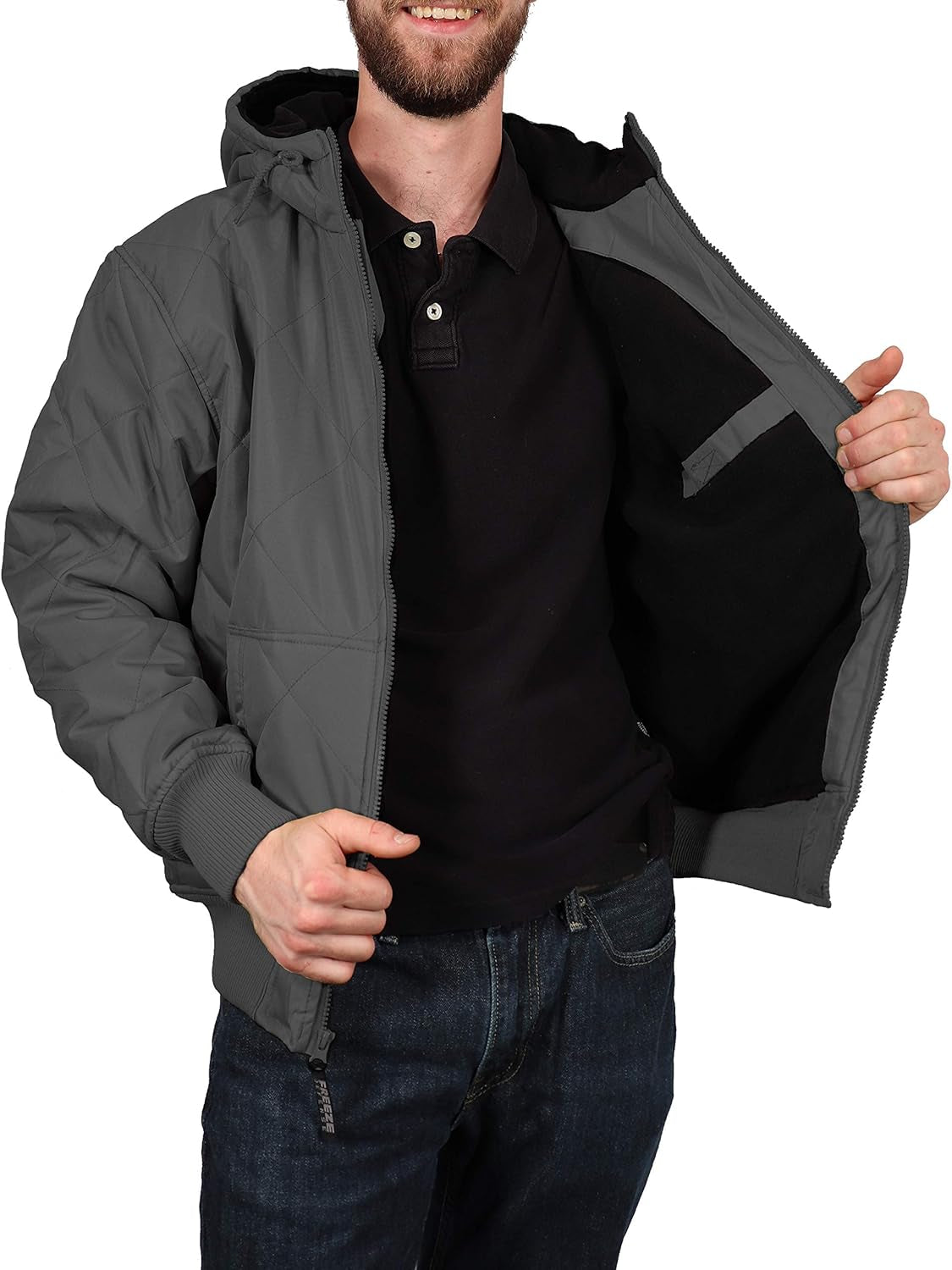 Men'S Fleece Lined Quilted Winter Jacket Coat