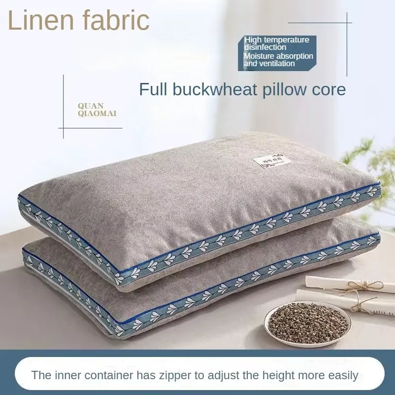 Pure Buckwheat Husk Pillow Cervical Pillow Adult Cervical Pillow
