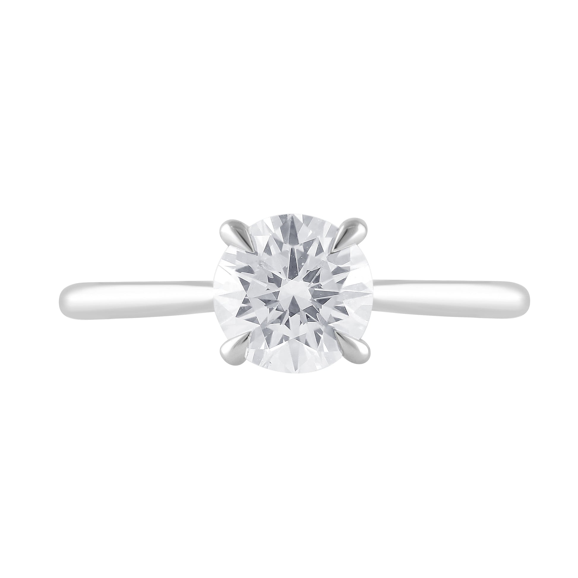 1 Ct round Cut Lab Grown Diamond Solitaire Engagement Ring in 10K Gold (H-I, SI-I1)