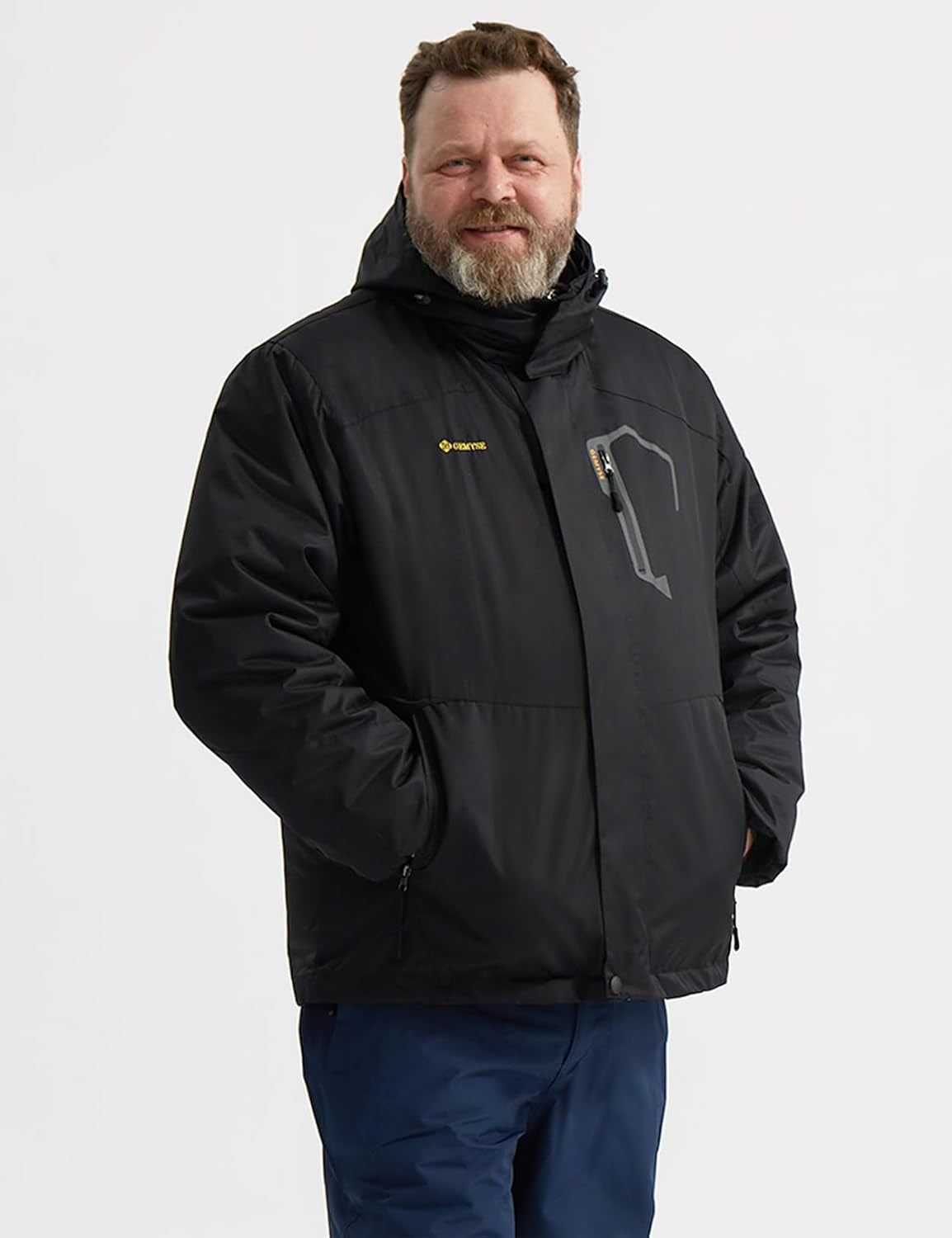 Men'S Mountain Waterproof Ski Snow Jacket Winter Windproof Rain Jacket