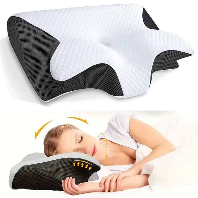 Memory Foam Pillow, Butterfly Pillow, Ox Horn Pillow, Neck Care Pillow, Sleeping-Specific Multi-Functional Prone Sleeping Pillow