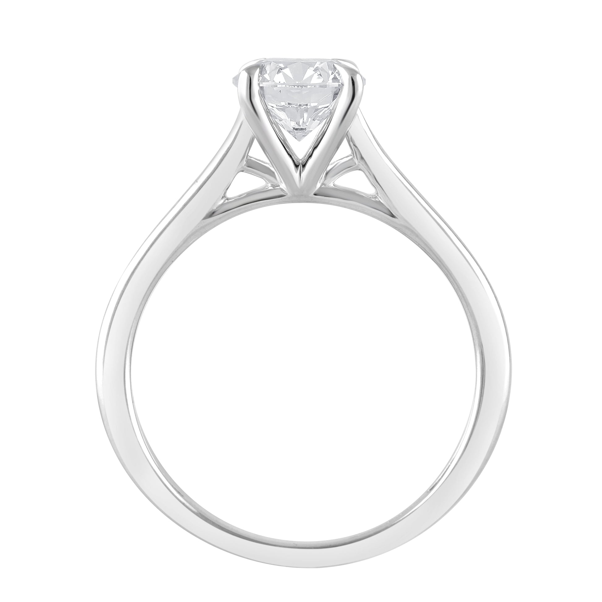 1 Ct round Cut Lab Grown Diamond Solitaire Engagement Ring in 10K Gold (H-I, SI-I1)