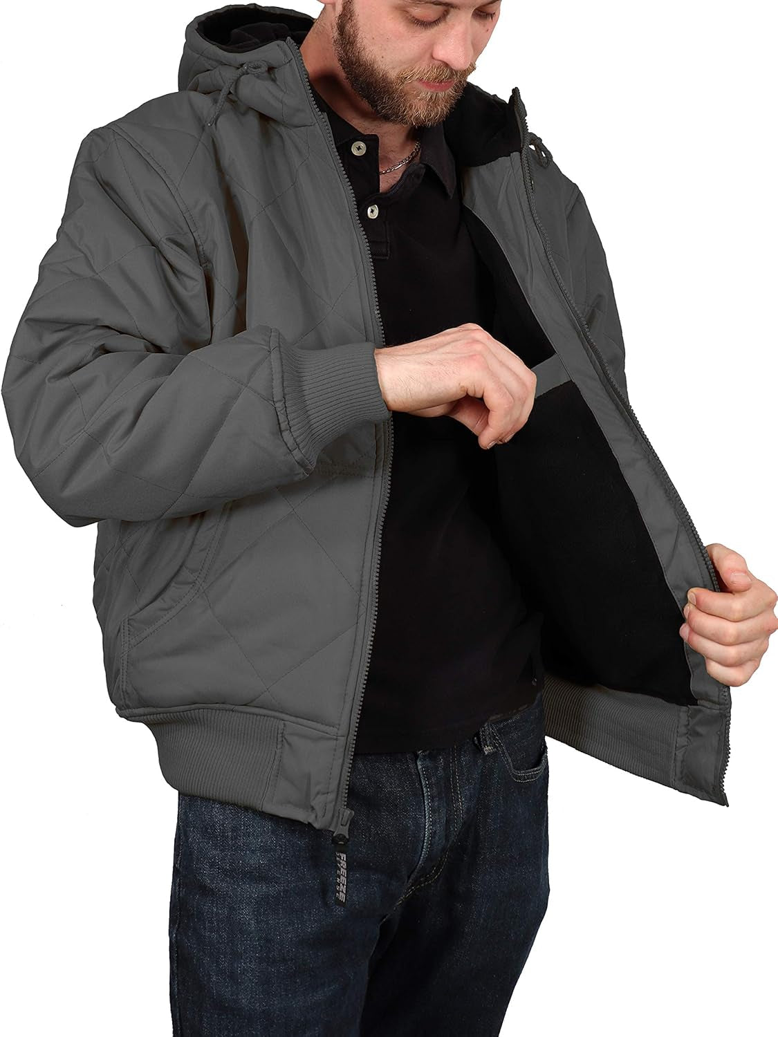 Men'S Fleece Lined Quilted Winter Jacket Coat