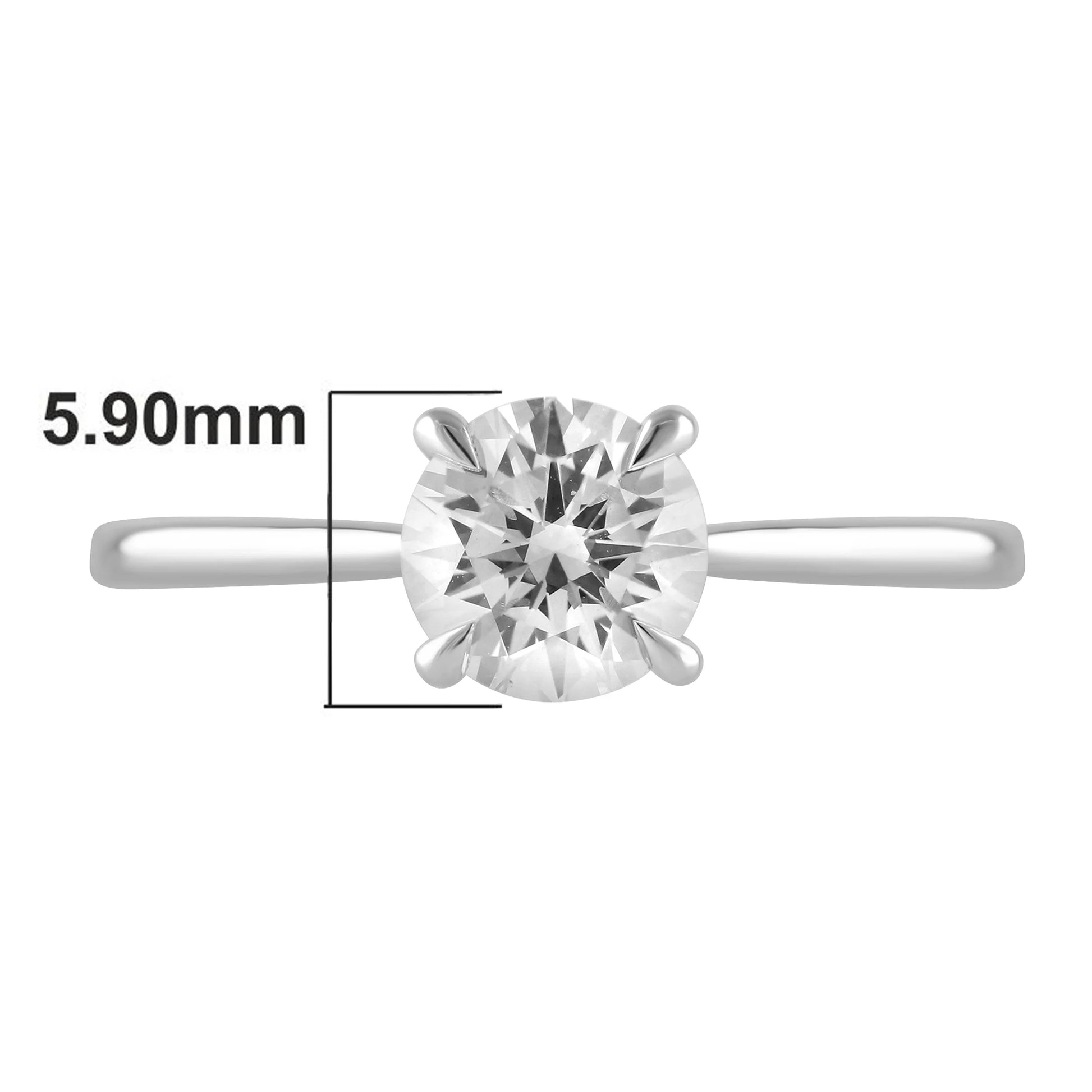 1 Ct round Cut Lab Grown Diamond Solitaire Engagement Ring in 10K Gold (H-I, SI-I1)