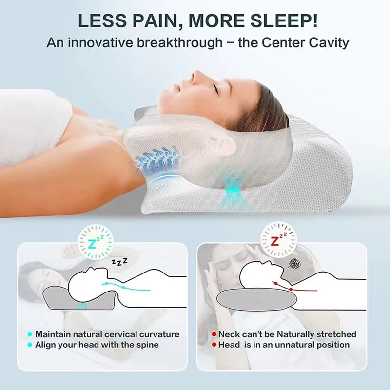 Memory Foam Pillow, Butterfly Pillow, Ox Horn Pillow, Neck Care Pillow, Sleeping-Specific Multi-Functional Prone Sleeping Pillow