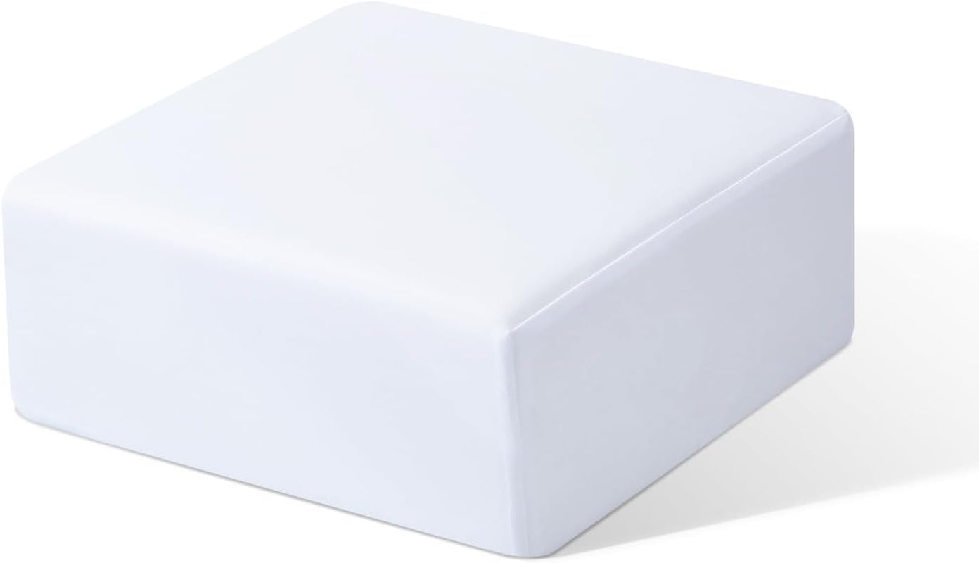 Cube Memory Foam Pillow for Side Sleepers (12"/12"/5" Extra Soft), Cervical Pillow for Neck Pain, Coach Pillow, Travel Pillow, Pillowcase Removeable and Washable, White