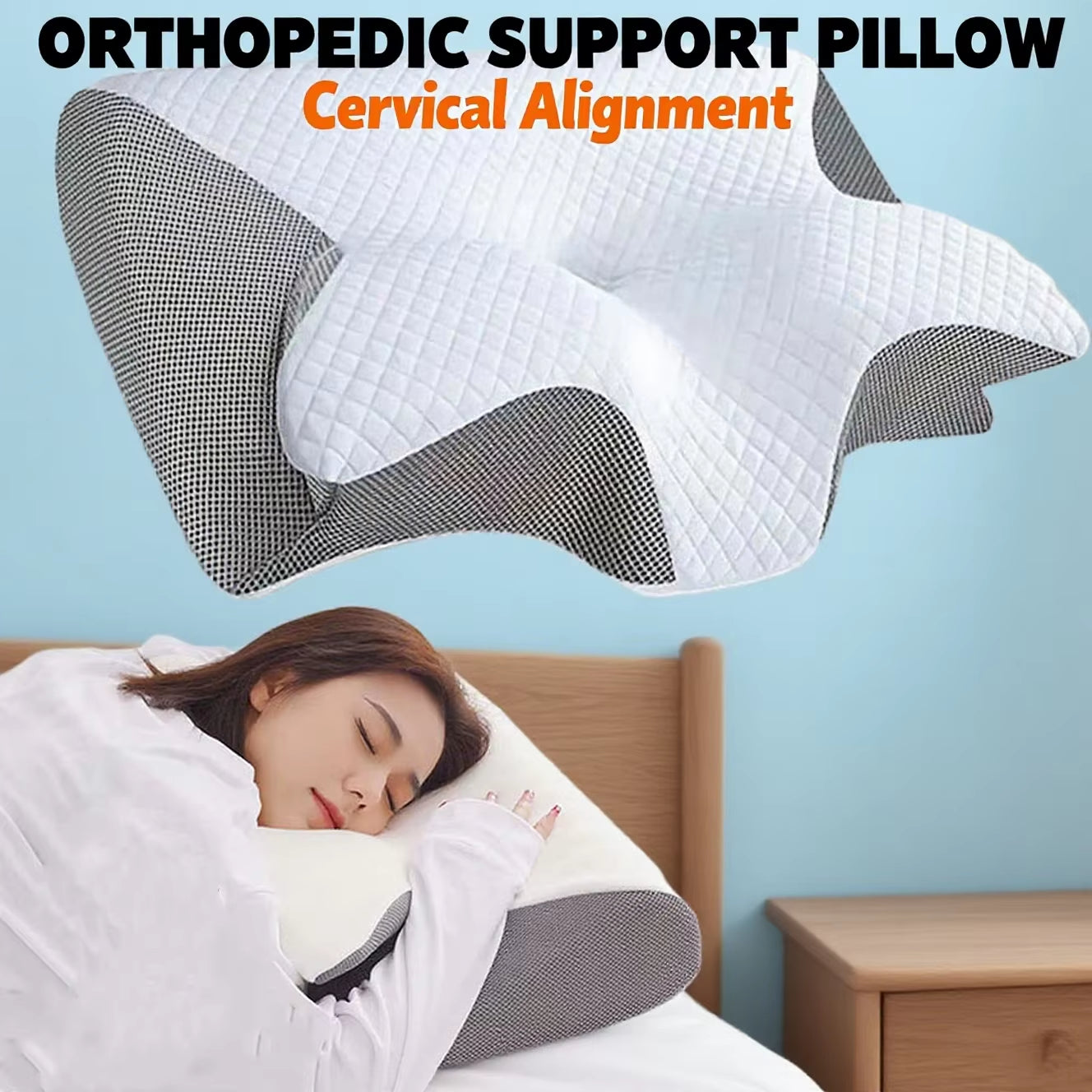 Memory Foam Pillow, Butterfly Pillow, Ox Horn Pillow, Neck Care Pillow, Sleeping-Specific Multi-Functional Prone Sleeping Pillow